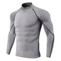 Mens Quick Dry Compression Shirt, Long Sleeve Gym Top