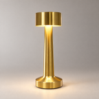 Gold cordless rechargeable table lamp, full product view